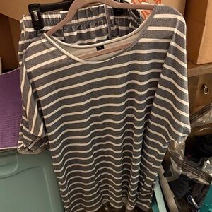 Striped Gray Women's Top & matching shorts